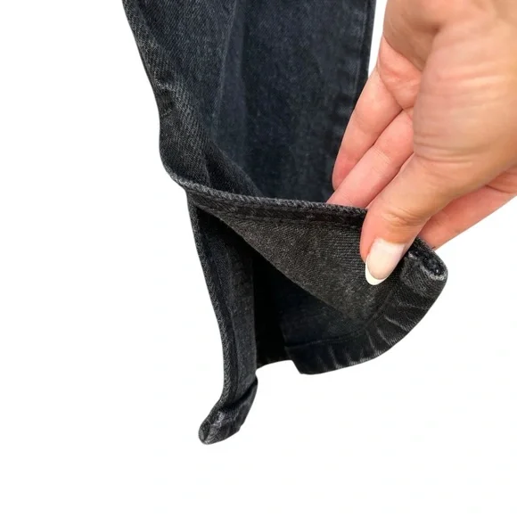 Reformation Liza Slit Hem Ultra High Rise Straight Long Jeans - Size 25 - Black - Picture 10 of 14